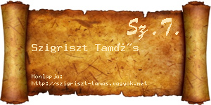 Szigriszt Tamás névjegykártya